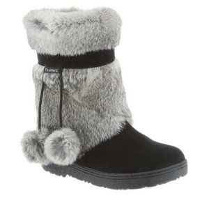 Women's Sz 9 Bearpaw Tama II Suede and Rabbit Fur Winter boots